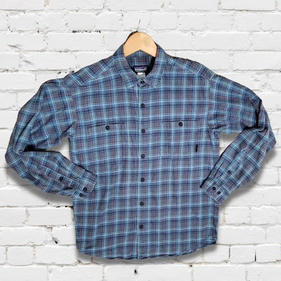 Patagonia Other - Patagonia Men's Dark Blue SM Flannel Long-Sleeved Pima Cotton Button-down Shirt